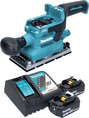 Produktbild von Makita DBO 380 RF Akku Schwingschleifer 18 V 93 x 185 mm Brushless + 2x Akku 3,0 Ah + Ladegerät