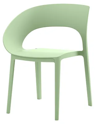 Obrázek produktu pro Moderní jídelní židle Rebecca Mobili Silea 82,5 x 54 x 60 cm, polypropylen, šalvějově zelená, sada 2 ks