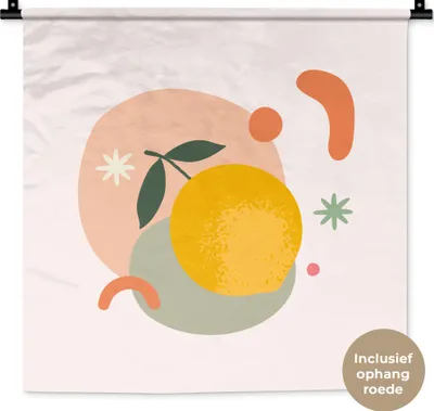 Produktbild von MuchoWow® Wandteppich Wandbehang Zitrone - Obst - Sommer 60x60 cm Tapisserie Dekoration Wandtuch - Dekorationen - Wand Decke