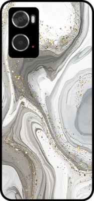 Produktbild von Smartphonica Handytasche passend für Oppo A36 / A76 / A96 mit Marmordruck - TPU Rückabdeckung Fall Marmor Design - Silber
