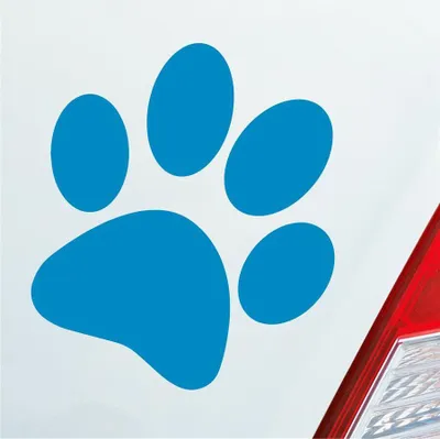 Produktbild von Auto Aufkleber Hundepfote Pfote Hund Fote Tatze 10x11 cm Hellblau Sticker Heckscheibenaufkleber