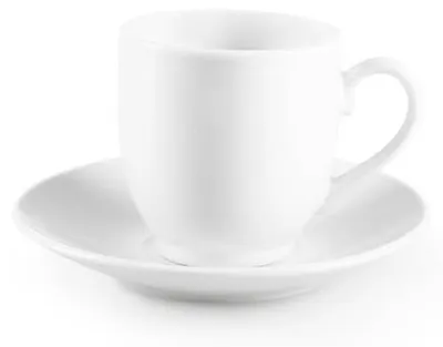 Imagen del producto de Juego de 6 tazas de espresso Excelsa con platillos, porcelana blanca, capacidad de 10 cl