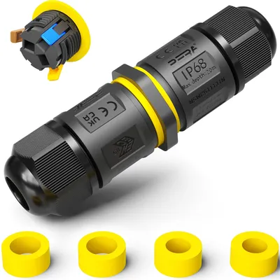 Zdjęcie produktu dla Wodoodporny złączka kablowy IP68, 3-pinowy, do kabli o średnicy od 4 do 12 mm