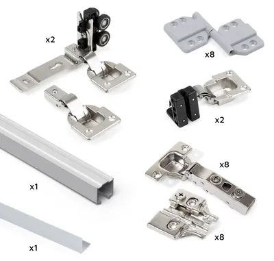 Image de Système Twofold en format kit pour 2 portes coulissantes à fermeture amortie