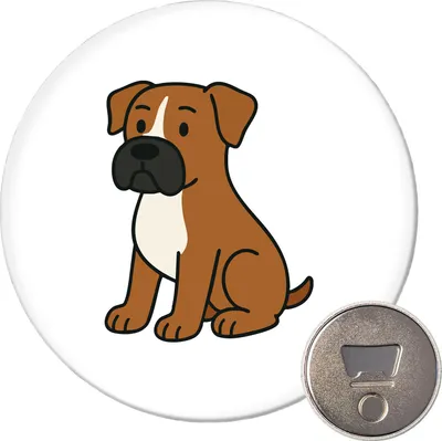 Produktbild von Huuraa Magnet Boxer Boxi Comic 59mm Kühlschrankmagnet rund Flaschenöffner Geschenkidee