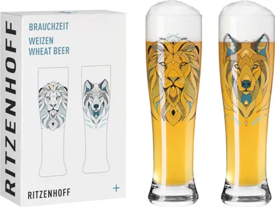 Produktbild von Ritzenhoff Weizenbierglas 2er Set Brauchzeit Weizen 027 028, Andreas Preis F25, Kristallglas, 646 ml, 3481015