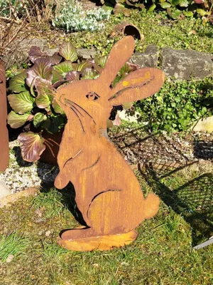 Produktbild von Edelrost Hase Flauschi Edelrost Hase Flauschi - h = 95 cm