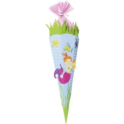 Produktbild von Schultüten-Bastelset "Meerjungfrau", 6-eckig, 68 cm, Menge: 1 (Neu)