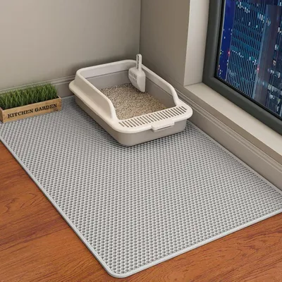 Katzenstreumatte doppellagig wasserdicht 120x70 cm grau
