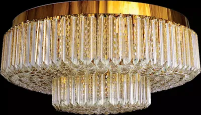 Obrázek produktu pro Lustr stropní světlo kulatý lustr lampa zlatá světla