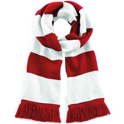 Produktbild von Beechfield Varsity Uni Winterschal RW2031 (Einheitsgröße) (Rot/Weiß)