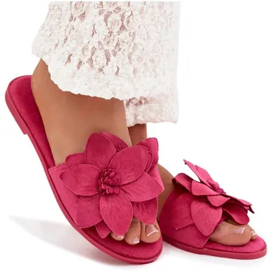 Produktbild von Damen flache Sandalen mit Blumen Fuchsia Elzoria 40