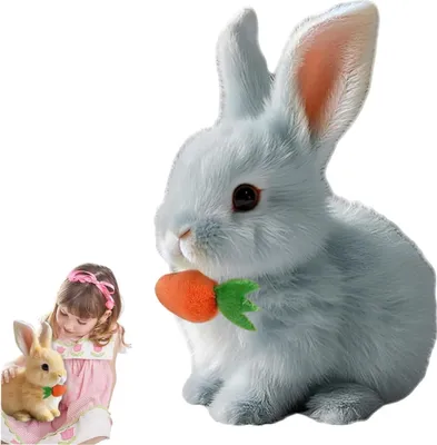 Produktbild von Springendes Kaninchen-Spielzeug - Realistisches Kaninchen-Spielzeug für Kinder - Interaktives Kaninchen mit springenden und wackelnden Ohren