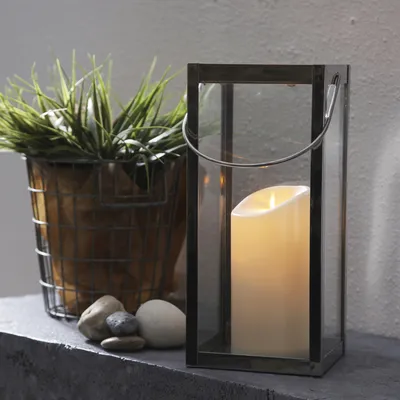 LED Stumpenkerze 'M-Twinkle' - mechanisch bewegte Flamme - H: 17,5cm - Batteriebetrieb - Timer