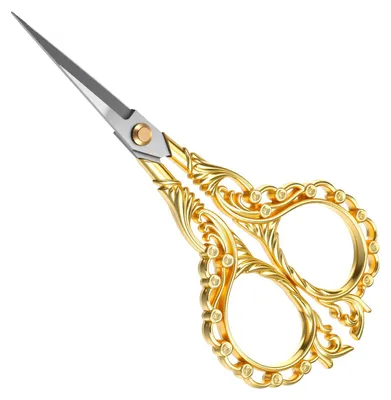 Produktbild von Scharfe Stickschere aus Edelstahl, kleine Vintage-Bastelschere, goldene Stoffschere zum Häkeln, Nähen, Papierschneiden, Basteln und für den Haushalt (12 cm)