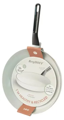 Produktbild von BergHOFF Leo Bratpfanne, 32 cm, rund, induktion, recyceltes Aluminium, keramische Antihaftbeschichtung, PFAS-frei, weiße Ausführung, Antirutschgriff