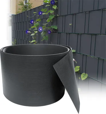 Obrázok produktu pre Bettizia 30 kusov tvrdého PVC antracitových ochranných pásikov pre dvojité mreže 2,5 m x 19 cm Ochrana plotu pre balkón Záhradný plot