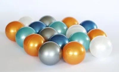 Image de Balles de bain à balles 1000 pièces 7cm, or, argent, transparent, turquoise, bleu clair