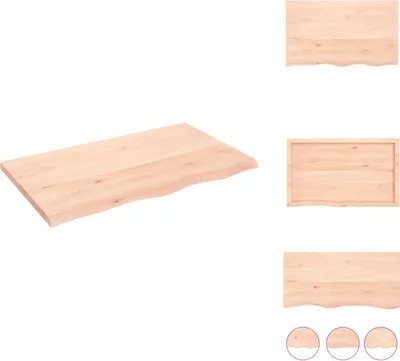 Produktbild von vidaXL Wandregal 100x60x(2-4) cm Massivholz Eiche Unbehandelt -  Wandregale