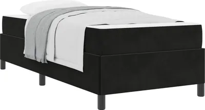 Produktbild von Bettrahmen mit Matratze Schwarz 100 x 200 cm Stoff