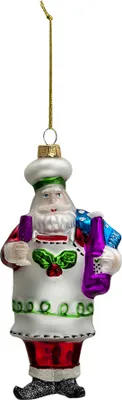 Produktbild von Clayre & Eef Weihnachtsanhänger Weihnachtsmann 17 cm Rot Weiß Glas