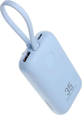 Produktbild von Veger Externes Akku, 10000mAh, 35W, QC + PD, 1 x Lightning - 1 x USB-A - 1 x USB-C, Blau