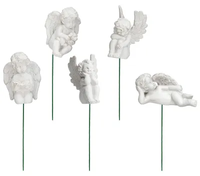 5 Miniatur-Engelfiguren aus Harz für Garten & Deko