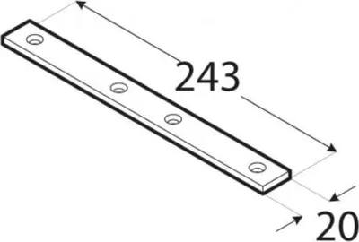 Immagine prodotto di Connettore piatto 243x20mm giallo zincato Connettore per legno Piastre forate Piastre forate