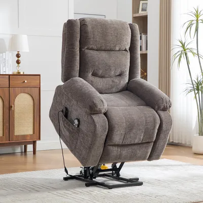 Produktbild von Elektrischer Relaxsessel mit Aufstehhilfe, Massage und Wärme, bequemer Relaxsessel, Grau
