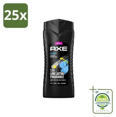 Produktbild von 25 x Axe Alaska 3-in-1 Duschgel - Ozeanluft und Bergamotte - 400 ml - Großpackung - 25 Stücke