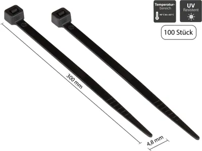 Zdjęcie produktu dla Opaski kablowe Good Connections 300mmx4.8mm 100 szt. czarne