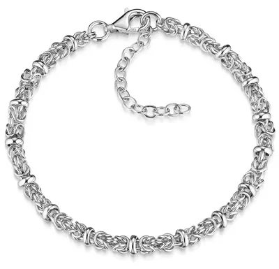 Image de Bracelet pour femme MATERIA en argent 925, chaîne royale de 4,5 mm, 8,7 g, rhodié, longueur réglable de 18 à 22 cm + coffret #SA-29