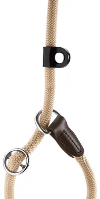 Produktbild von HUNTER Retriever-Hundeleine FREESTYLE, Farbe: beige, integrierte Halsung, stufenlos verstellbar, witterungsbeständig, pflegeleicht, griffig, robustes Tau mit Ledertipps, Größe: 10/170