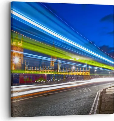 Produktbild von Bild auf Leinwand - Leinwandbild - London Parlamentsgebäude Big ben - 30x30cm - Wand Bild - Wanddeko - Leinwanddruck - Bilder - Kunstdruck - Wanddekoration - Leinwand bilder - Wandkunst - AC30x30-1446