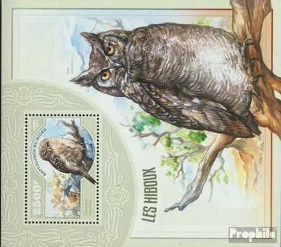 Produktbild von Briefmarken Niger 2014 Mi Block 355 (kompl. Ausg.) postfrisch Eulen