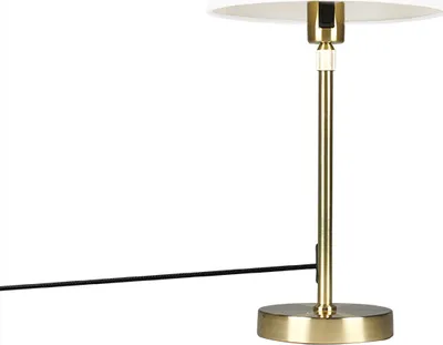 Produktbild von QAZQA - Modern Tischlampe Gold I Messing I Messing mit Lampenschirm weiß 25 cm verstellbar - Parte I Wohnzimmer I Schlafzimmer - Stahl Länglich - LED geeignet E27