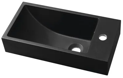 Produktbild von Sapho ARIANA Gussmarmor-Waschtisch 50x25cm, rechts, schwarz matt