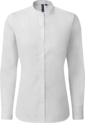 Image de Premier - Chemise formelle col papy pour femme RW8446 (XXL) (Blanc)
