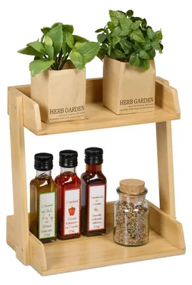 Productafbeelding van Kruidenrek kruidenhouder kruidenstandaard - 2 etages - Bamboe - Naturel - Keuken en aanrecht