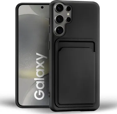 Immagine prodotto di Custodia per cellulare per Samsung Galaxy S24 Ultra cover protettiva in silicone con slot per schede Slim Wallet Case, nero