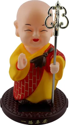 Produktbild von Sonnenfigur Wackelkopf rot buddha stehend mönch zubehör Wackelkopf Sonnenfigur