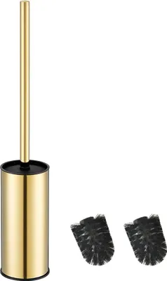 Produktbild von Famanu Toilettenbürstenhalter aus Edelstahl in Gold - Runde, freistehende Toilettenbürste
