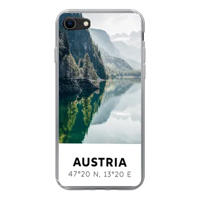 Produktbild von MuchoWow® Handyhülle Schutzhülle Hülle für iPhone 8 Österreich - Wasser - Grün - Alpen Silikon Softcase Handy Hülle - Schutzhaube