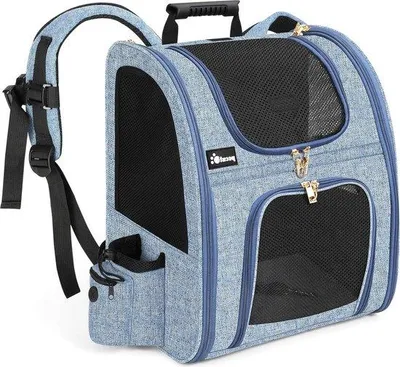 Produktbild von Famanu Tragetasche für Hunde und Katzen - Atmungsaktive Haustier-Rucksack - für Haustiere bis 6 kg - ideal für Spaziergänge und Camping