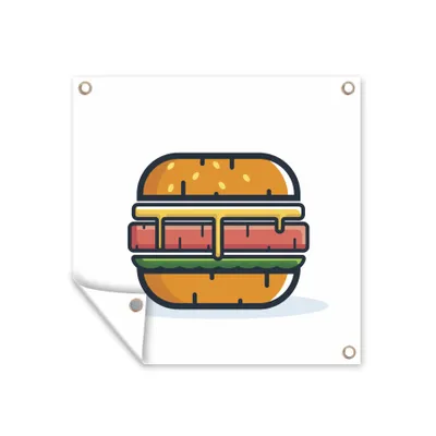 Obrázek produktu pro MuchoWow® Zahradní plakáty - Piktogramové znázornění hamburgeru - 100x100 cm - Zahradní dekorace