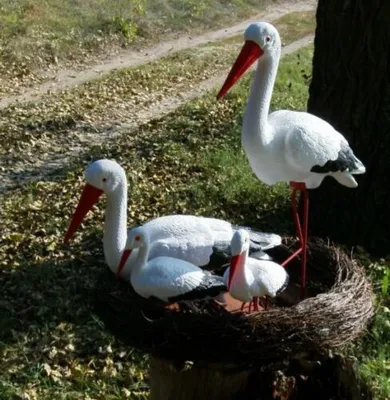 Produktbild von STORCHENNEST NEST 4 STÖRCHE STORCH - FAMILIE ALS SET FIGUR ,