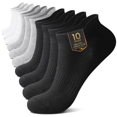 Productafbeelding van YouShow, 10 paar sneakersokken voor heren en dames, ademende, korte hardloopsokken