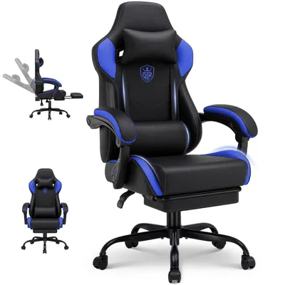 Produktbild von GTPLAYER Gaming Stuhl Bürostuhl Gaming Sessel mit Fußstütze, Ergonomischer Gamer Stuhl mit Verbundenen Armlehnen, Höhenverstellbaren Schreibtischstuhl