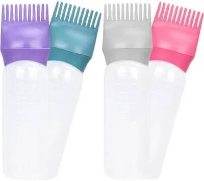 Produktbild von Haarfärbekammflaschen, 120 ml, 4 Stück aus PP für die Haarpflege und Friseure zum präzisen Auftragen bei Schönheitsbehandlungen zu Hause