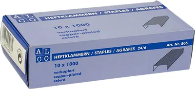 Produktbild von Heftklammern Stahl verkupfert 24/6 VE=10x1000 Stück
